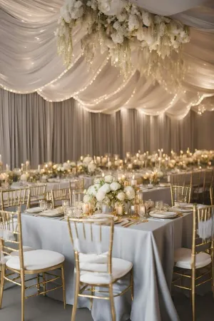 گل آرایی در میزهای به هم چسبیده