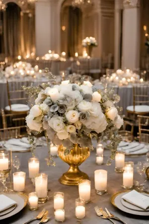 گل آرایی با شمع های کوچک